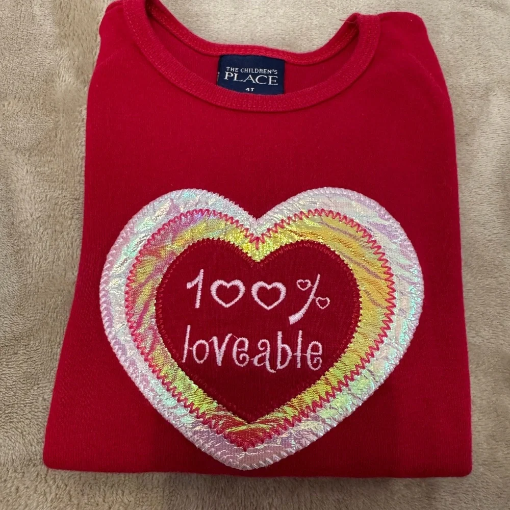The Children Place Valentines heart embroidered girls size 4T(PreLoved)